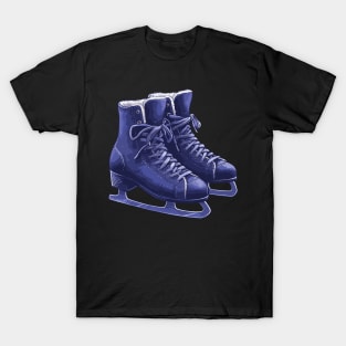 Purple Blue Ice Skating Boots T-Shirt